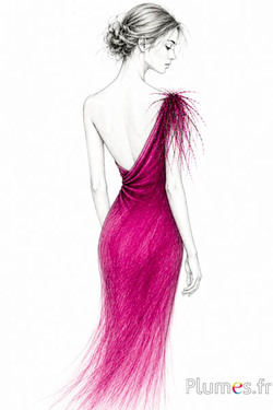 Ciondolo filo pavone - 15-28 cm - fucsia-verde naturale